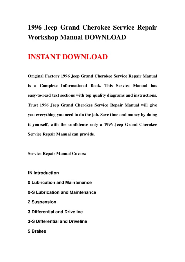1996 jeep grand cherokee manual